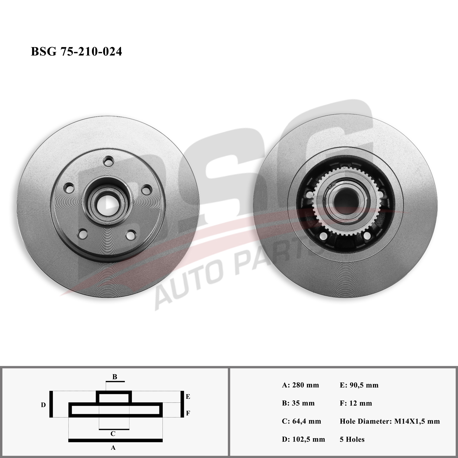 FREN DISKI ARKA 280 MM RULMANSIZ TEKLI PAKET